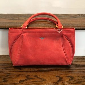 Coral suede purse